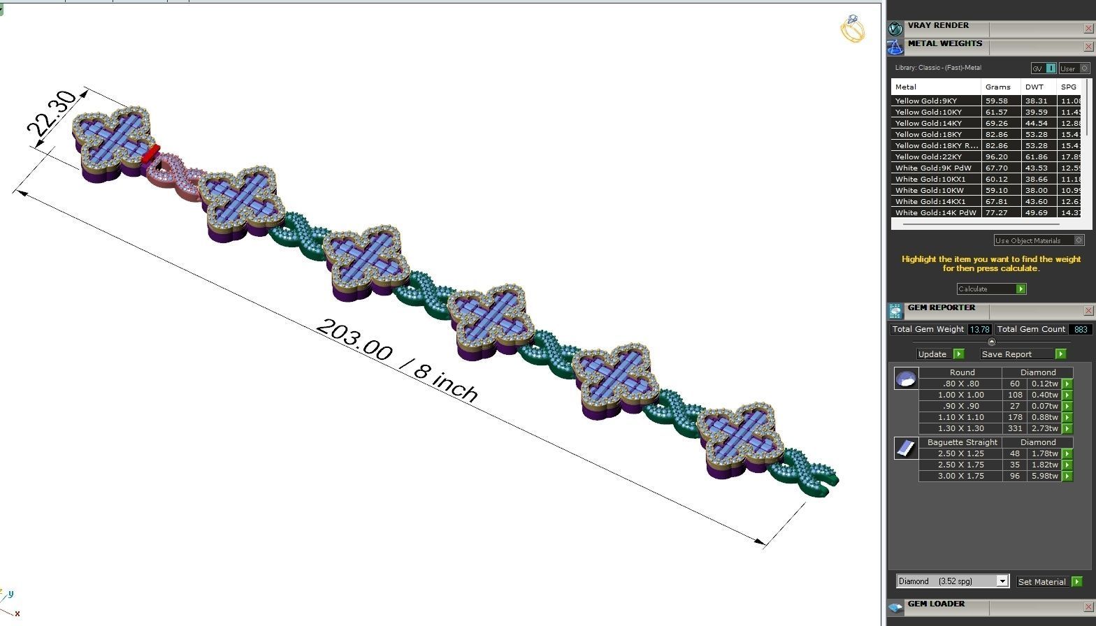 Custom Cathedral Cross Bracelet w Infinity Link Bracelet Link  3D print model_5