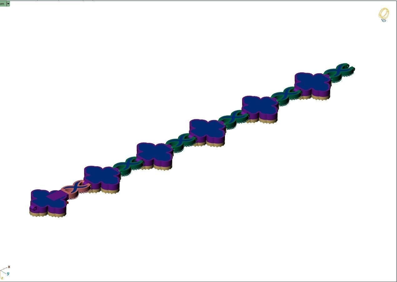 Custom Cathedral Cross Bracelet w Infinity Link Bracelet Link  3D print model_12