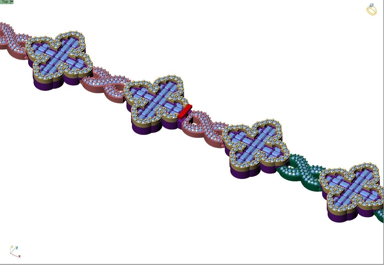 Custom Cathedral Cross Bracelet w Infinity Link Bracelet Link  3D print model_10