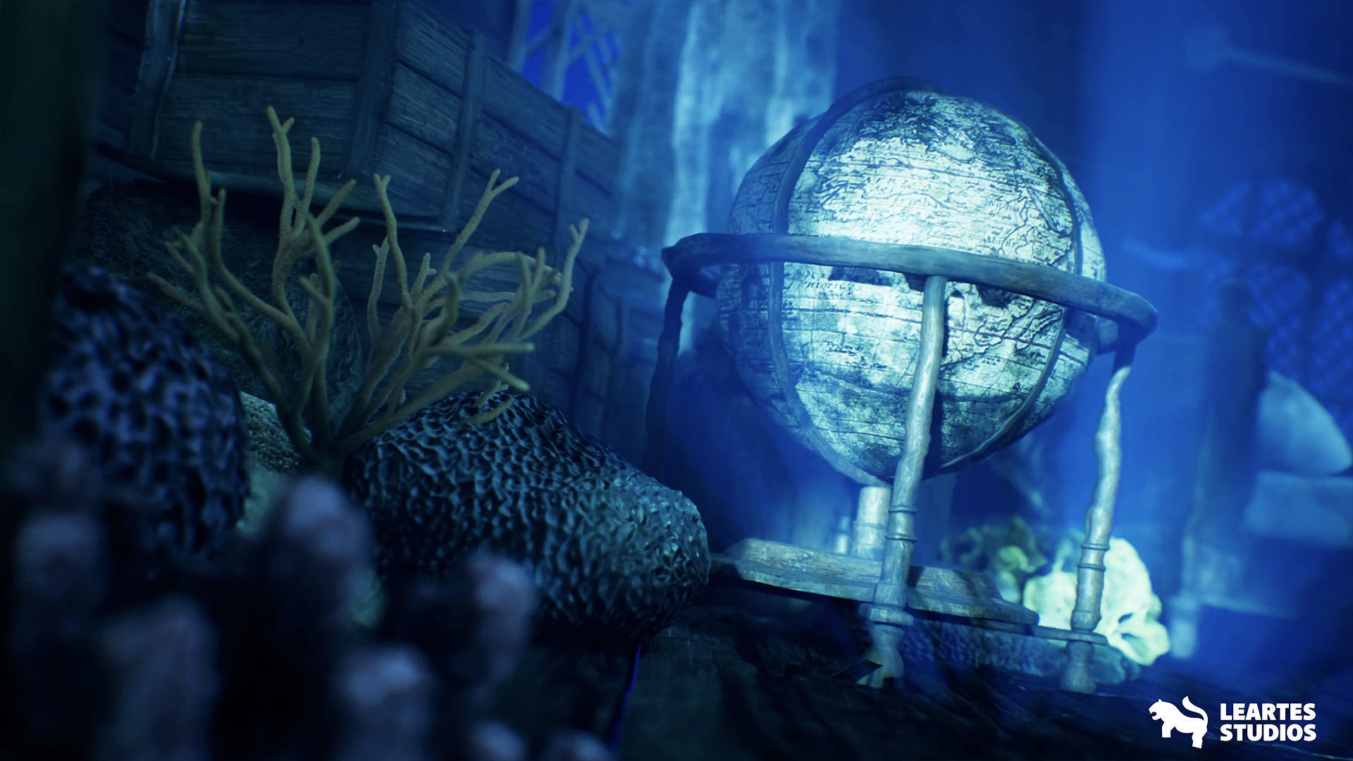 Underwater Sunken Ship Environment Low-poly 3D model_7