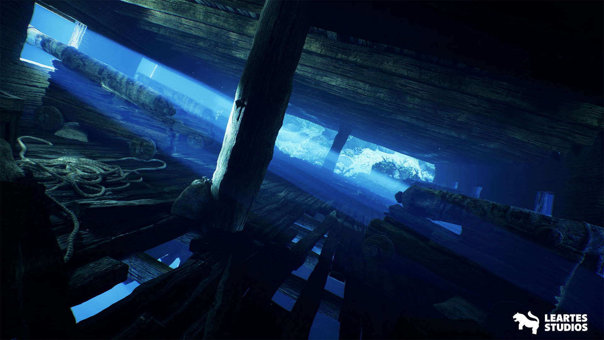 Underwater Sunken Ship Environment Low-poly 3D model_10