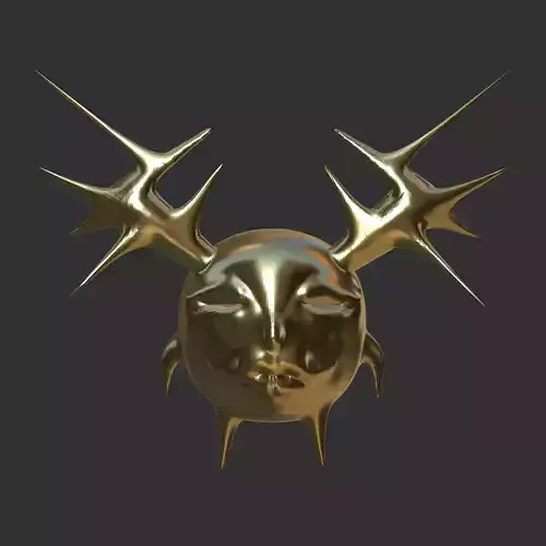 Golden Orb Sprite Low-poly 3D model