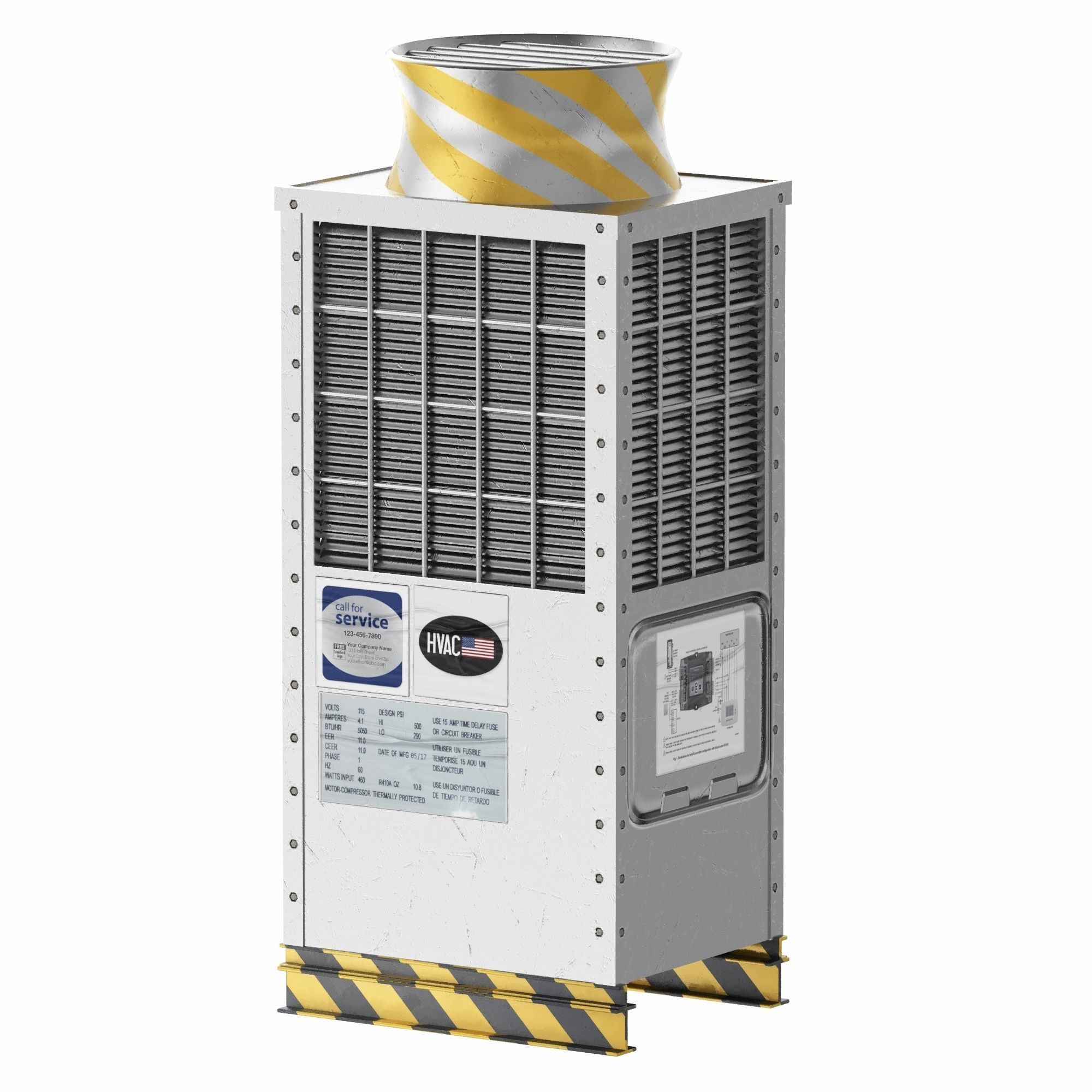 Rooftop Unit Low-poly 3D model_2