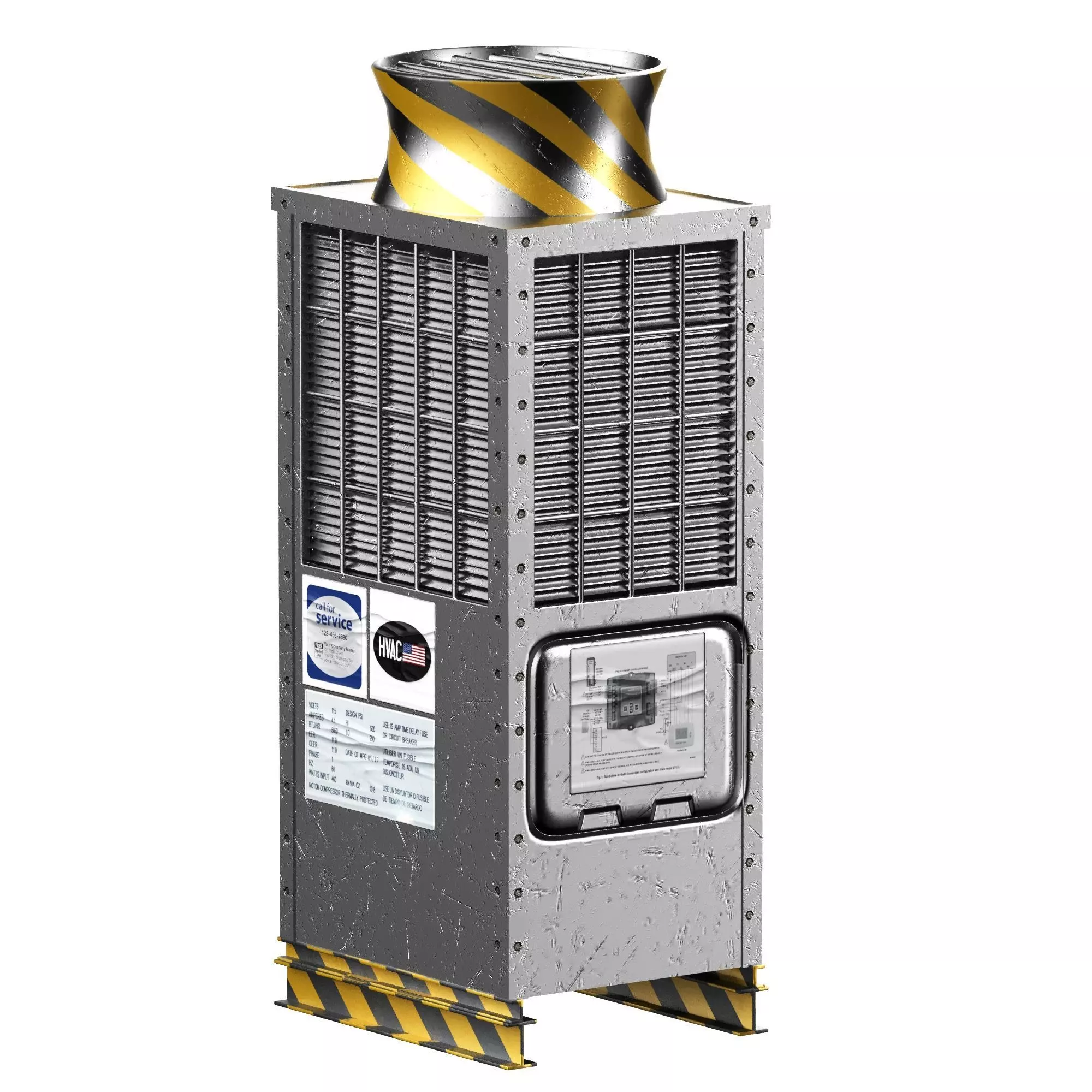 Rooftop Unit Low-poly 3D model_0