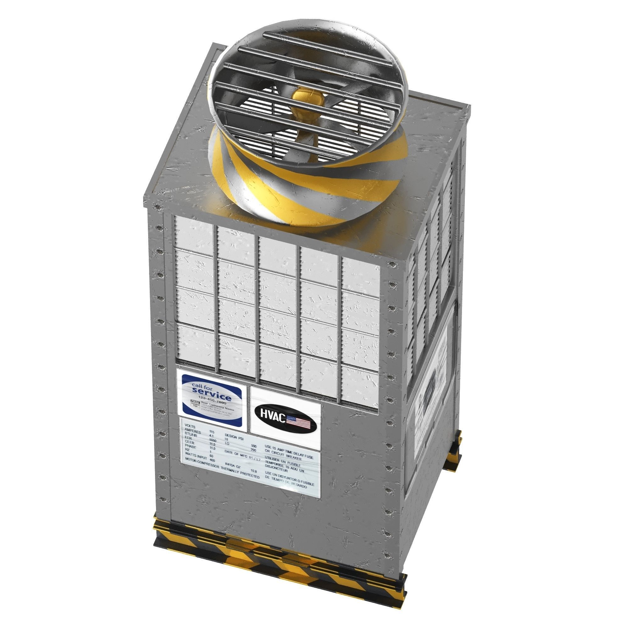 Rooftop Unit Low-poly 3D model_1