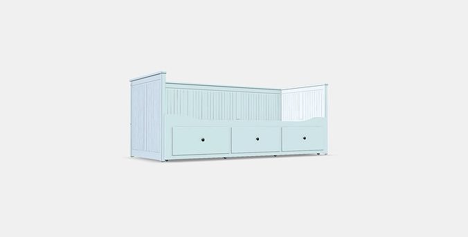 HEMNES Daybed frame with 3 drawers Free low-poly 3D model