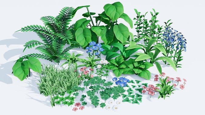 stylized plants  Low-poly 3D model