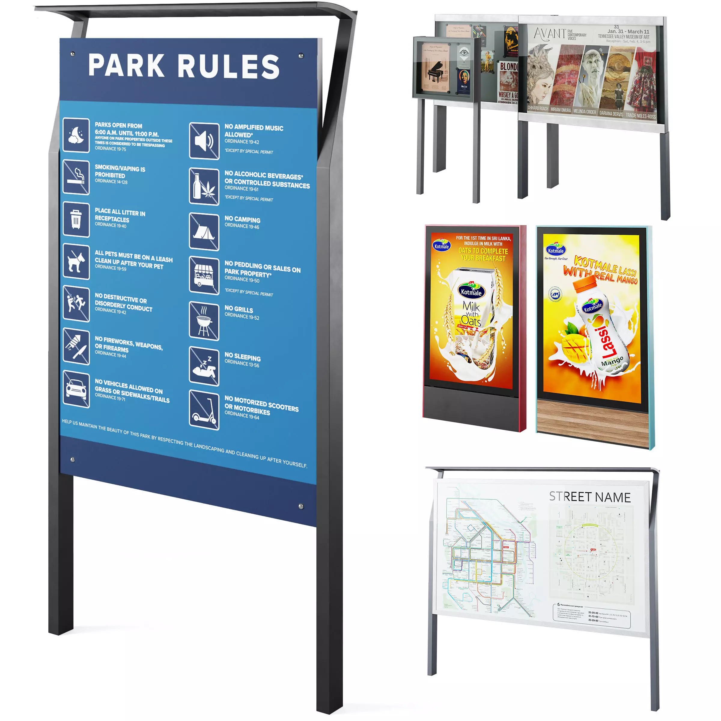 Street advertising information stands by mmcite 3D model