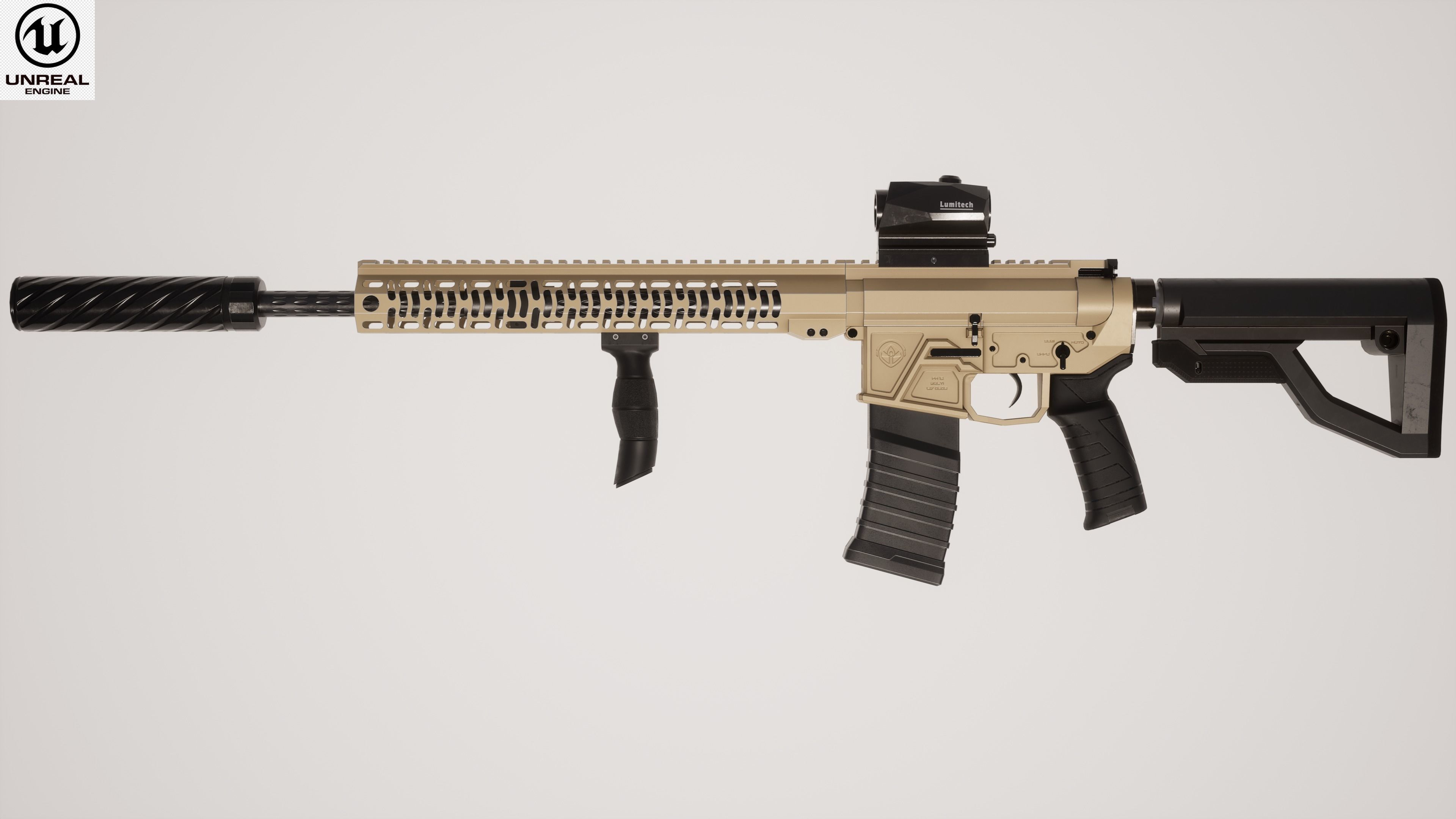 Assault Rifle 1 Low-poly 3D model_3