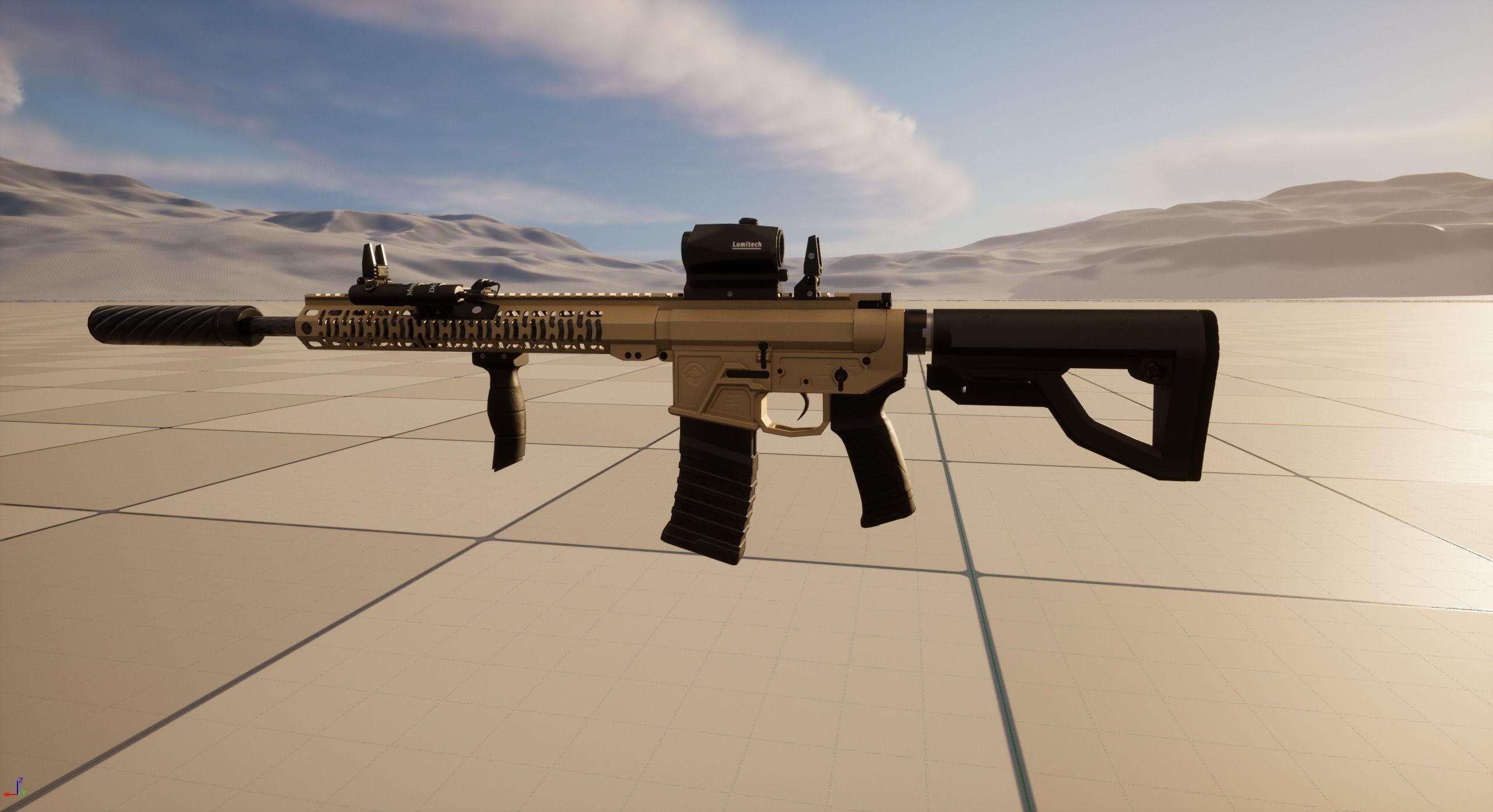 Assault Rifle 1 Low-poly 3D model_9