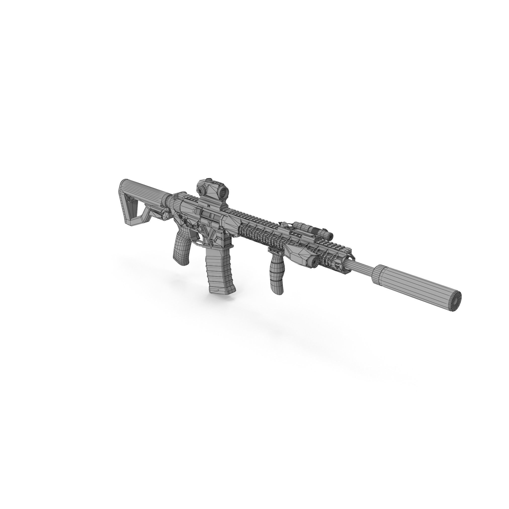 Assault Rifle 1 Low-poly 3D model_17