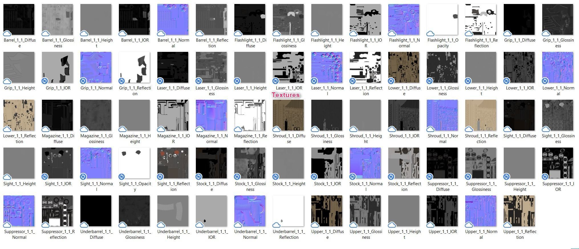 Assault Rifle 1 Low-poly 3D model_25