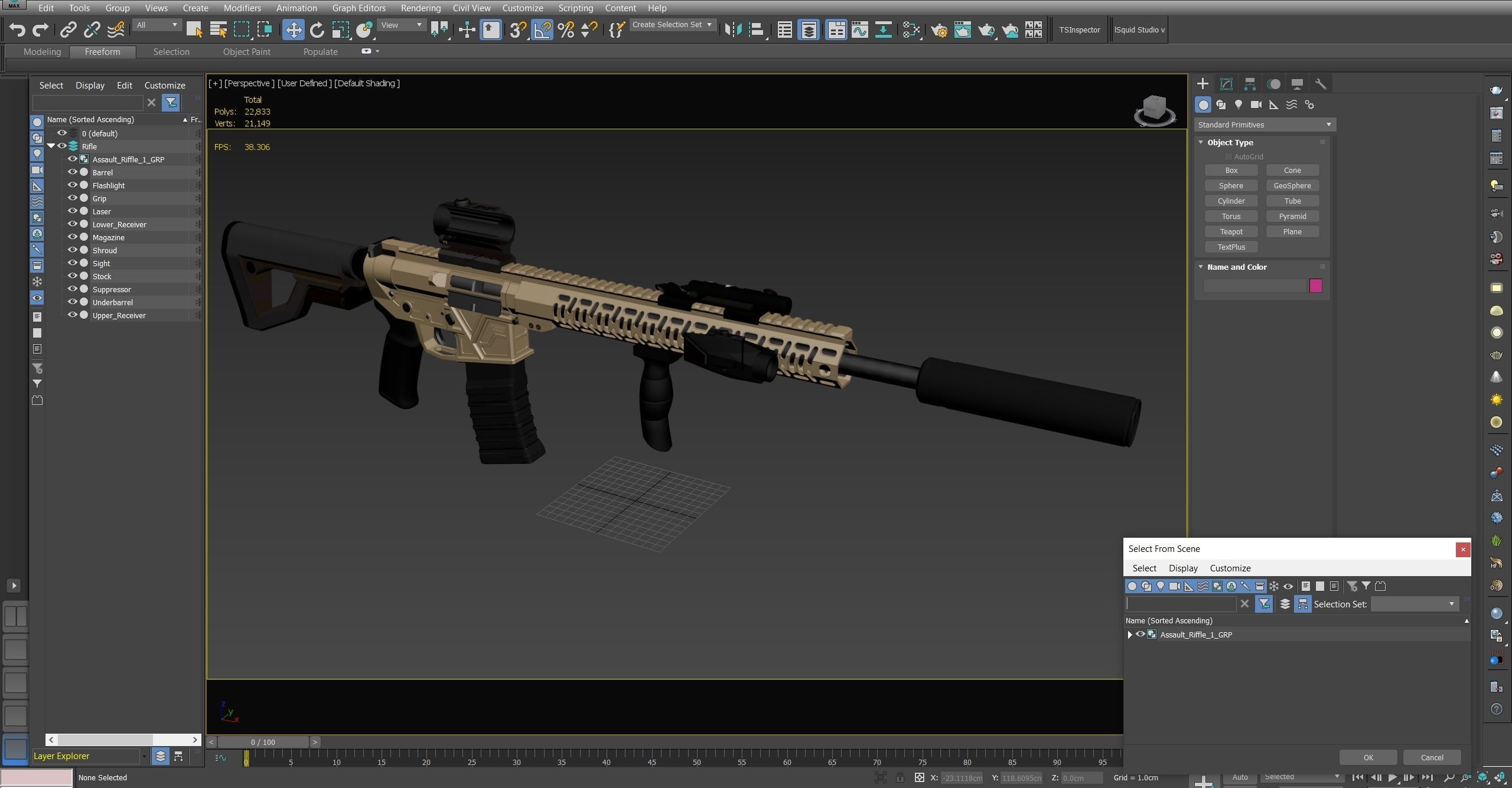 Assault Rifle 1 Low-poly 3D model_20