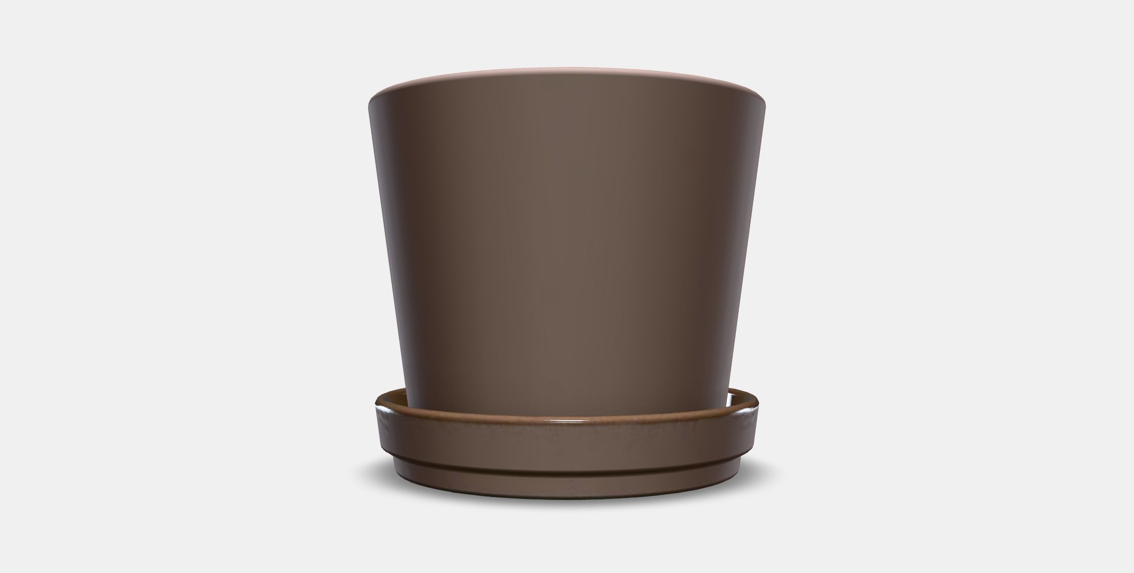KLARBAR Plant pot with saucer Low-poly 3D model_10
