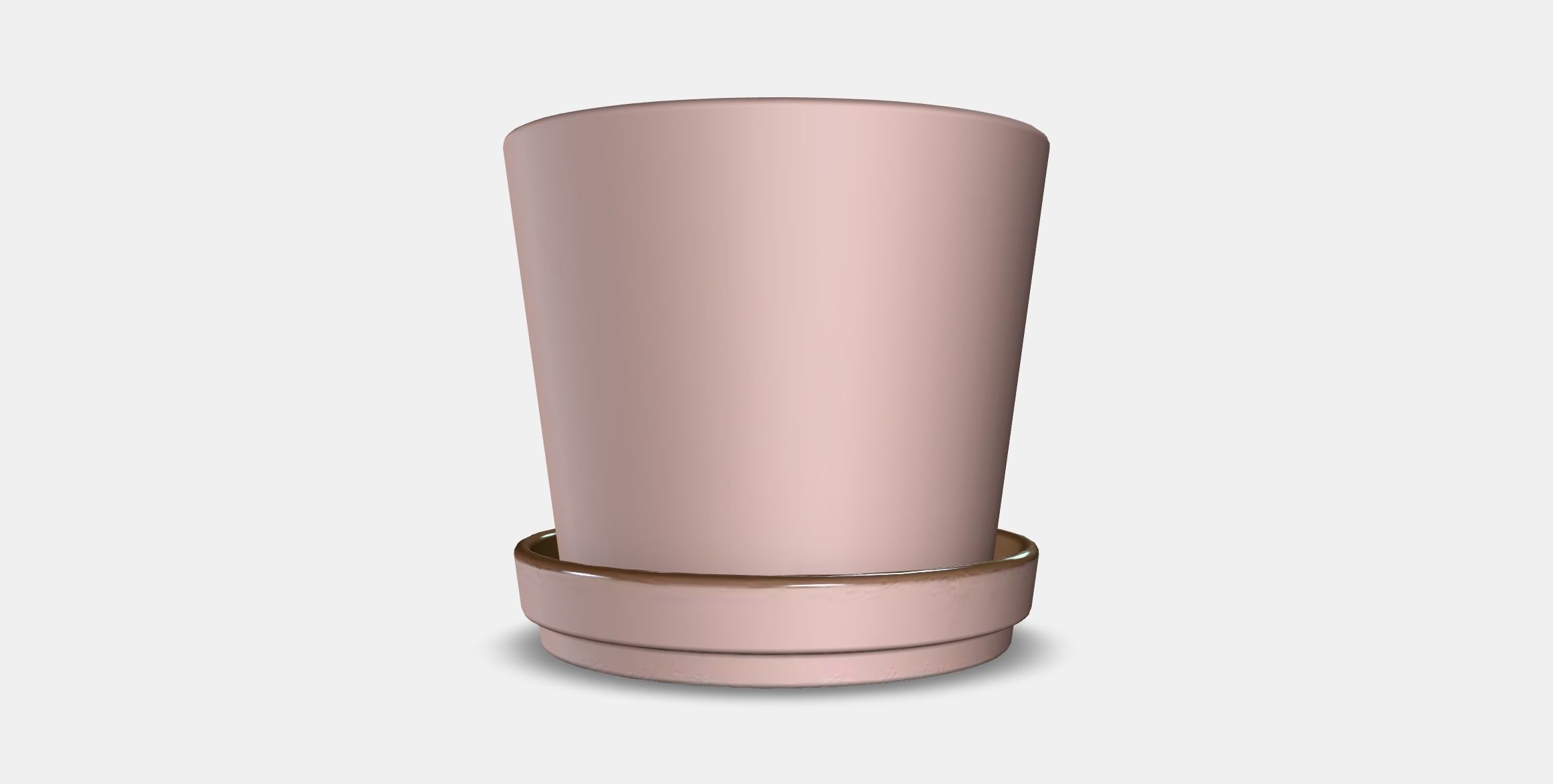 KLARBAR Plant pot with saucer Low-poly 3D model_2