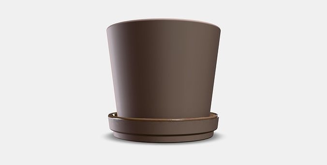 KLARBAR Plant pot with saucer Low-poly 3D model