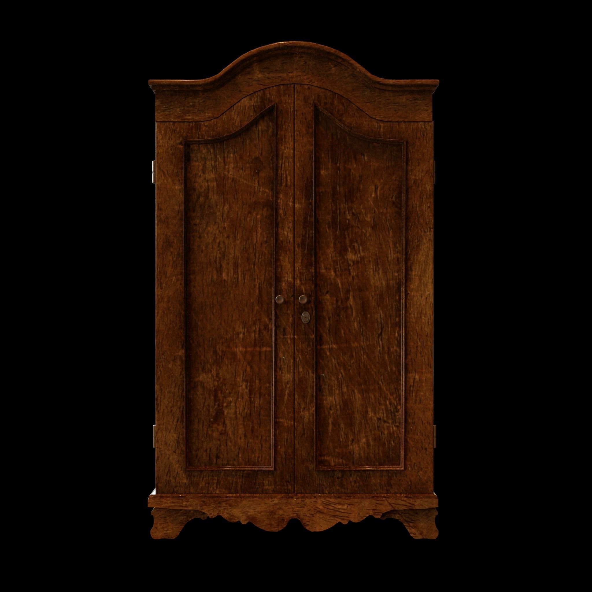 old wardrobe 19th century 3D model_3