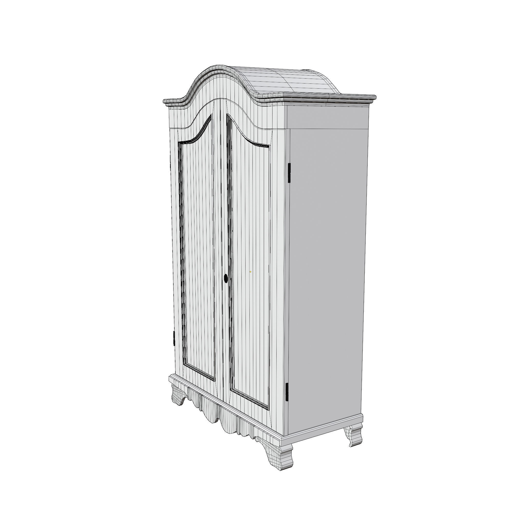old wardrobe 19th century 3D model_4