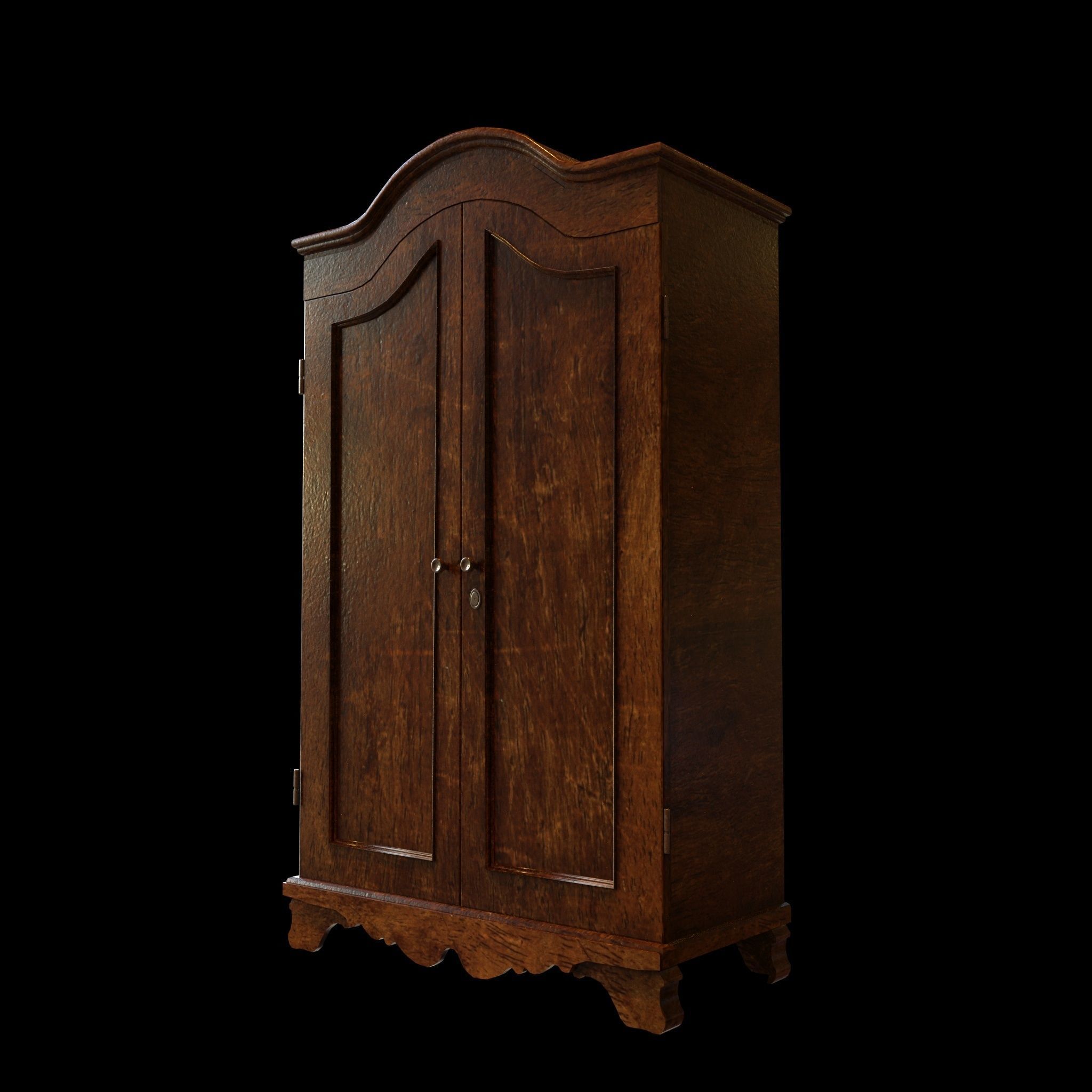 old wardrobe 19th century 3D model_2