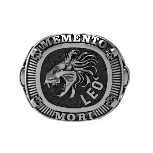 MEMENTO MORI RING LEO ZODIAC 3D printing model lion ring