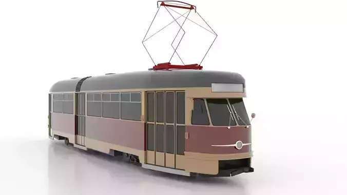 Tatra T2 Low Low-poly 3D model