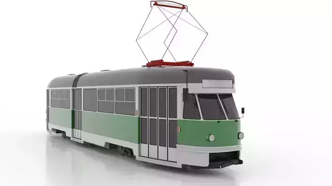Tatra T2R Low Low-poly 3D model
