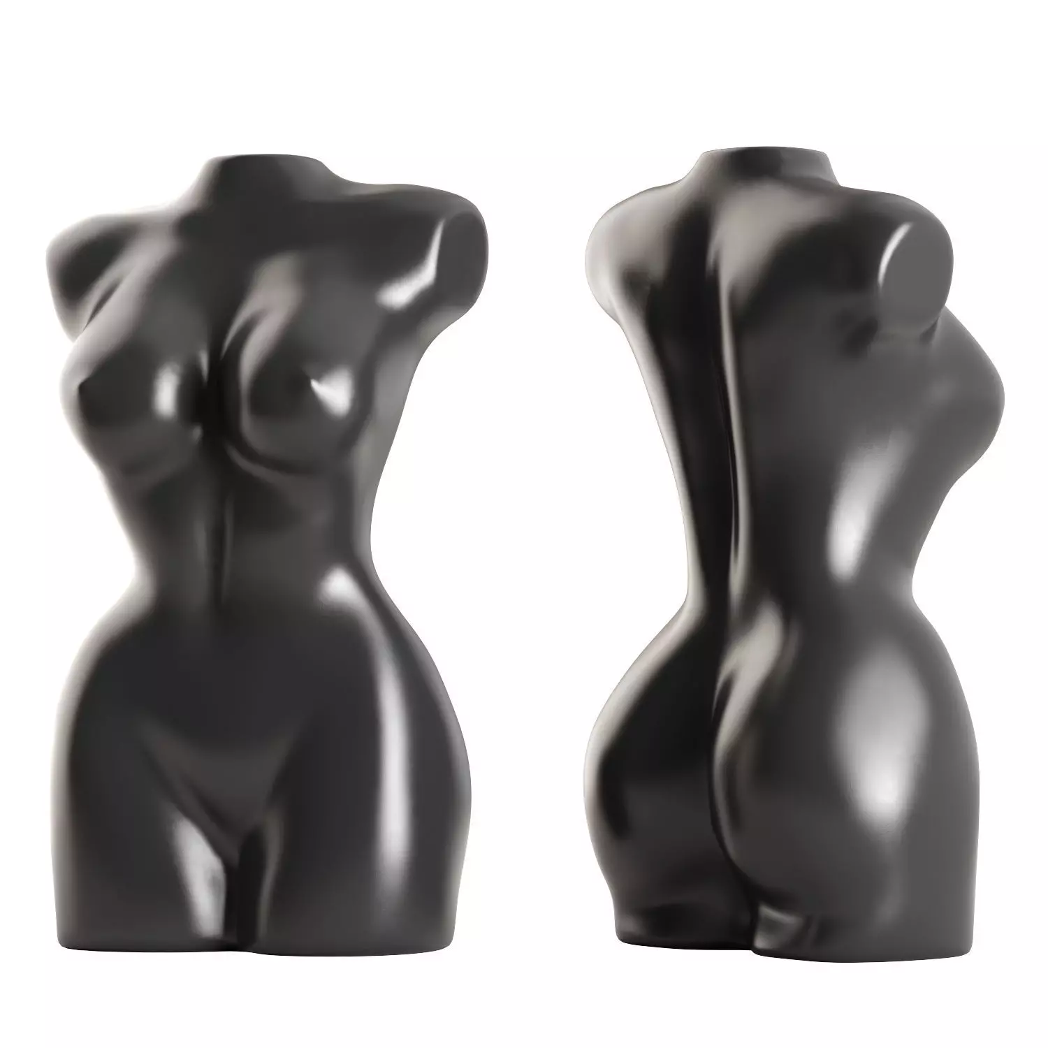 Female black torso 3D model_0
