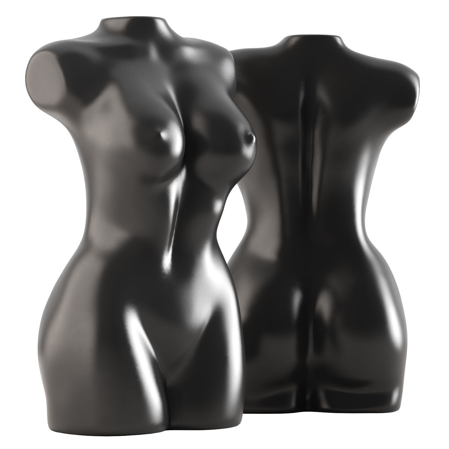 Female black torso 3D model_1