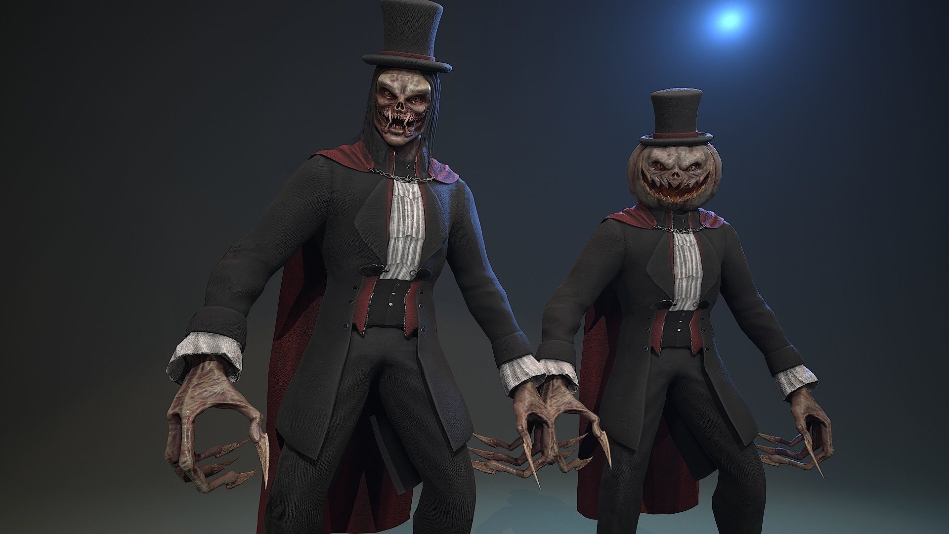 Monster Vampire Pumpkin Low-poly 3D model_17