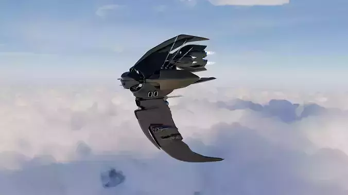 sci-fi jet 3D model