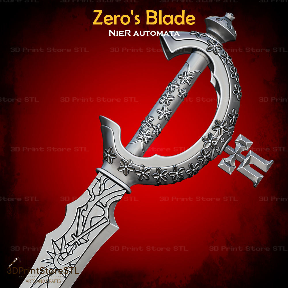 Zero Blade Cosplay Nier Automata - STL File 3D print model_3