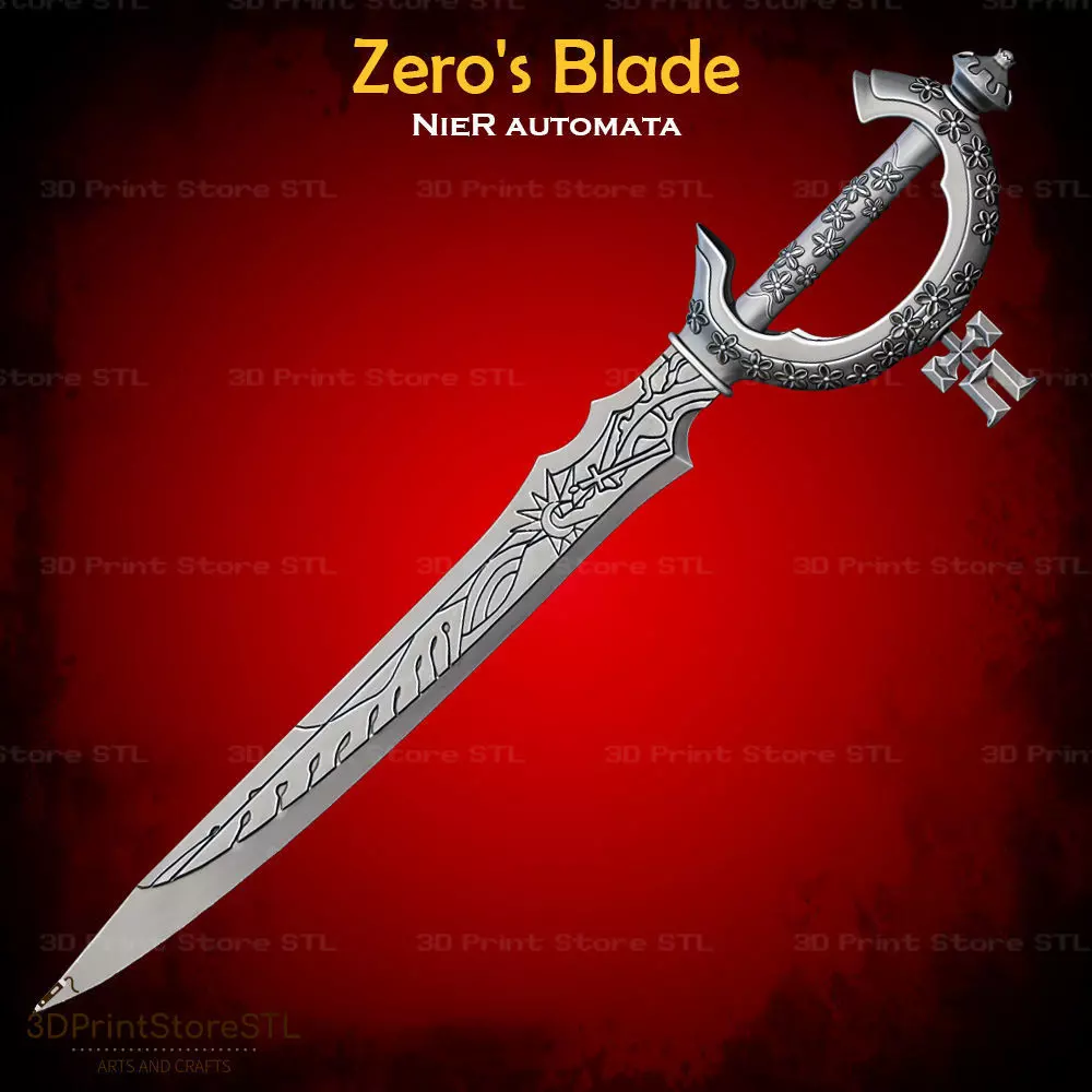 Zero Blade Cosplay Nier Automata - STL File 3D print model_0
