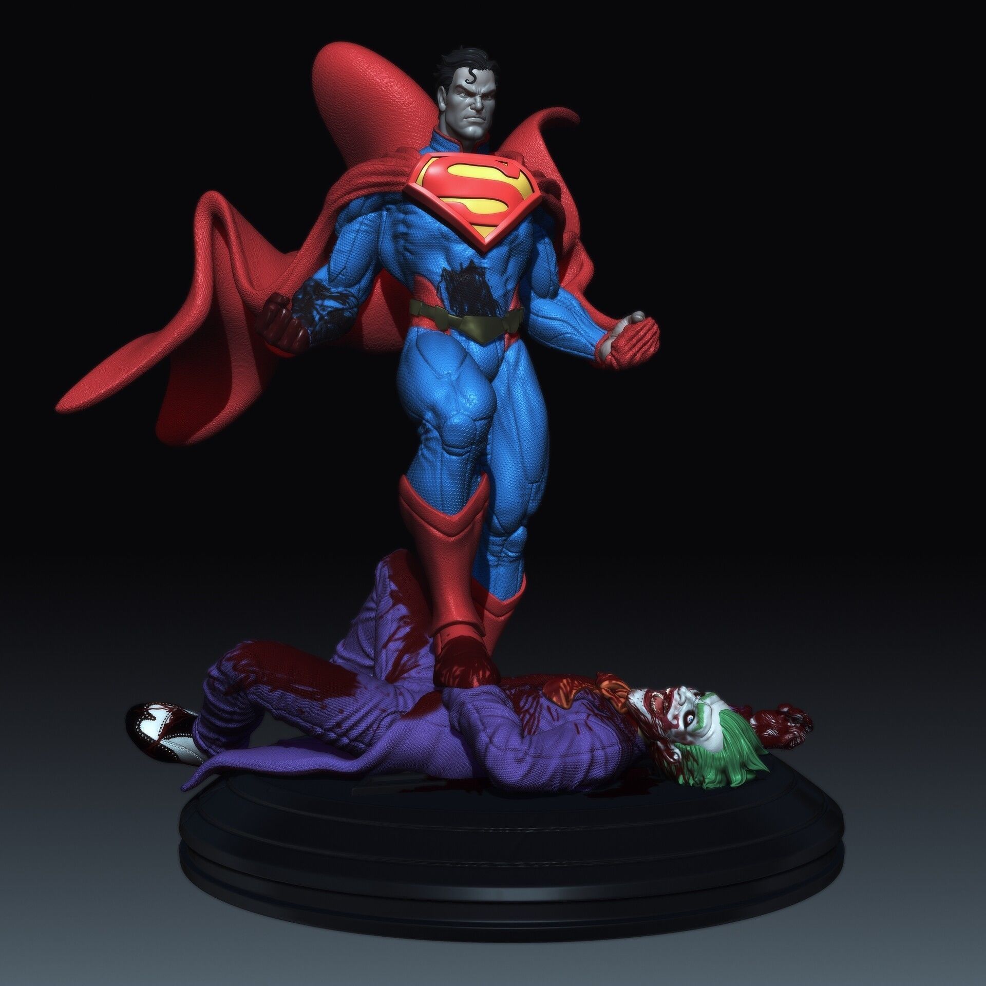Superman kills Joker 3D print model_13