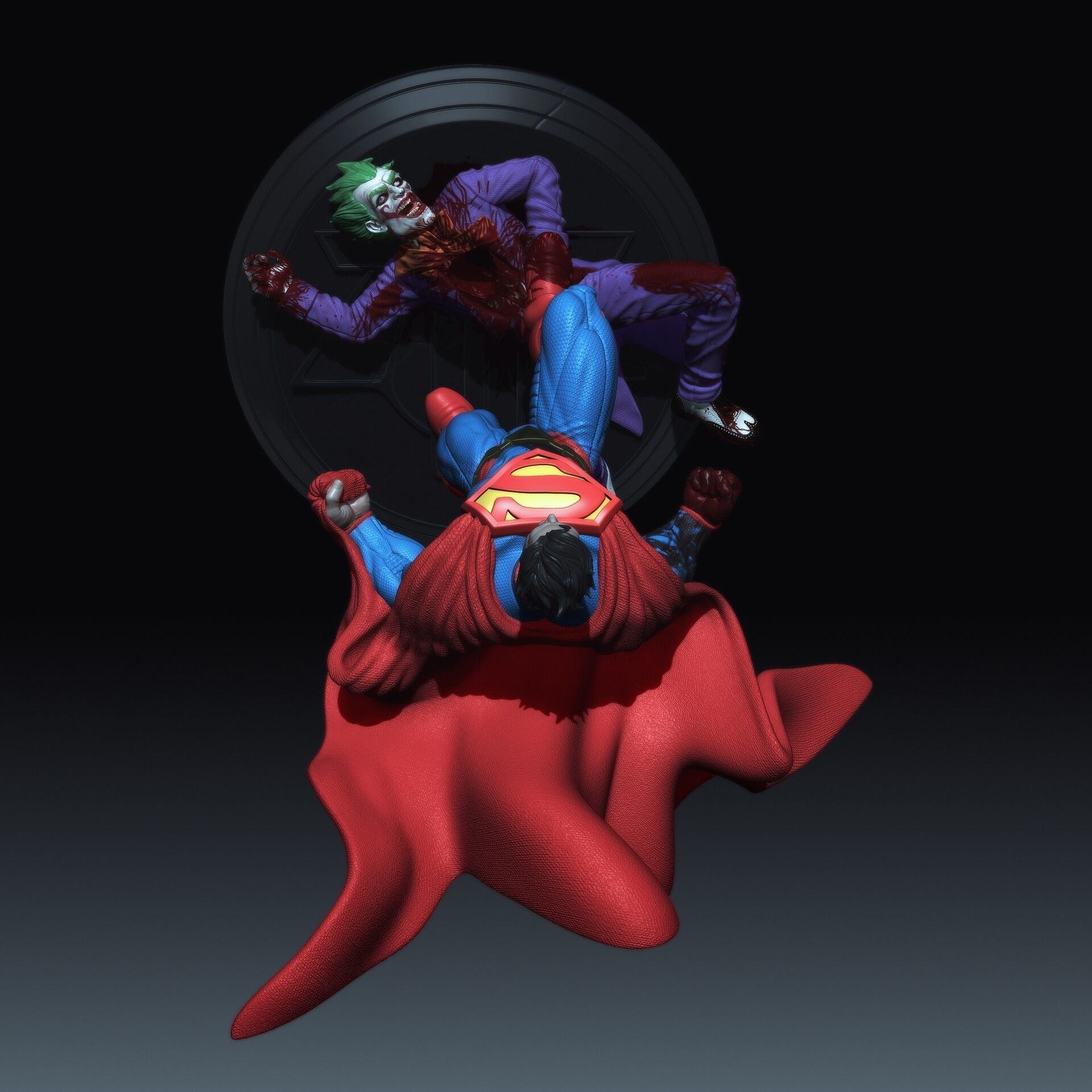 Superman kills Joker 3D print model_8