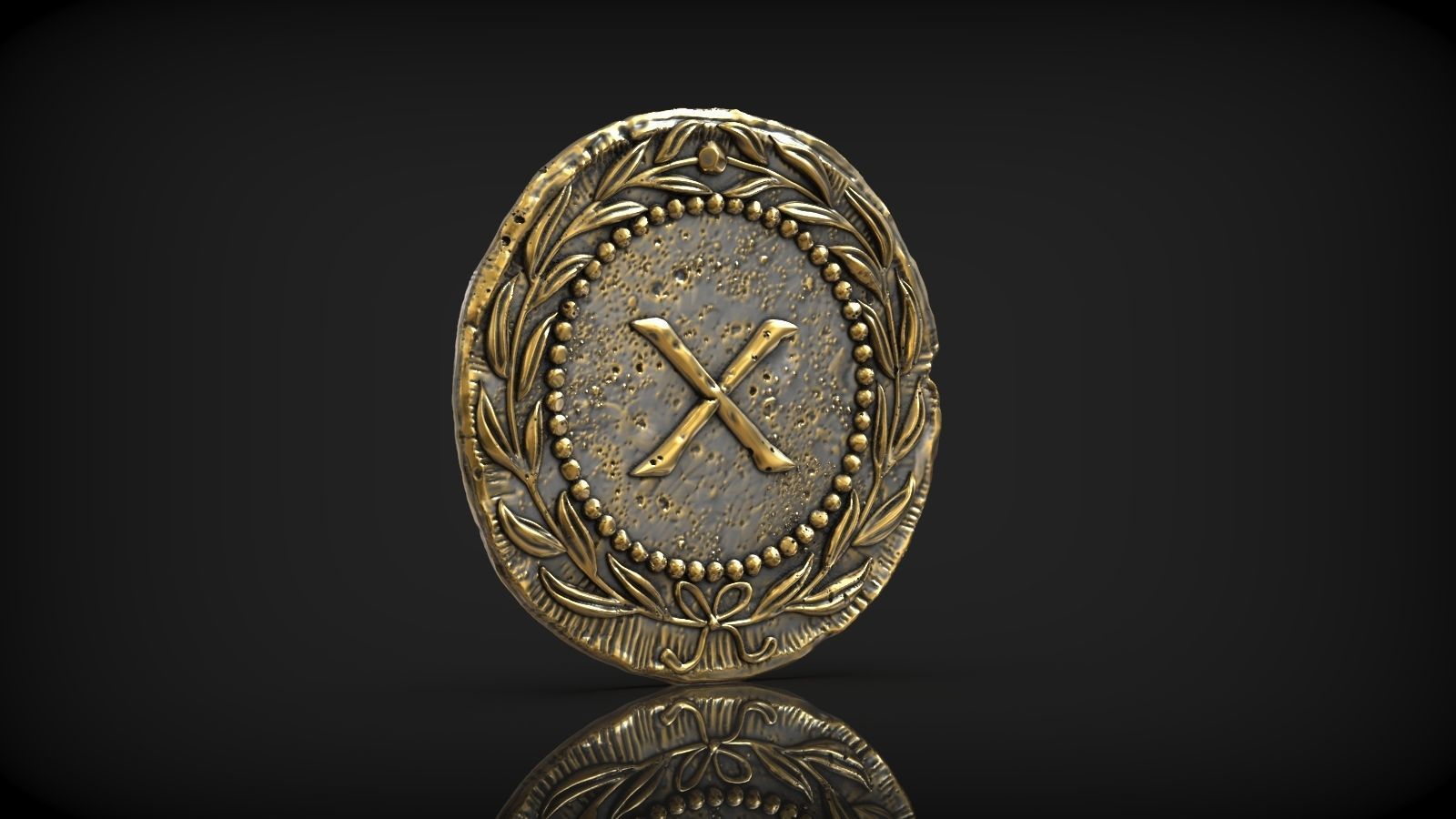 Spintria Rare Ancient Roman Token Antique Coin Number X 3D print model_5