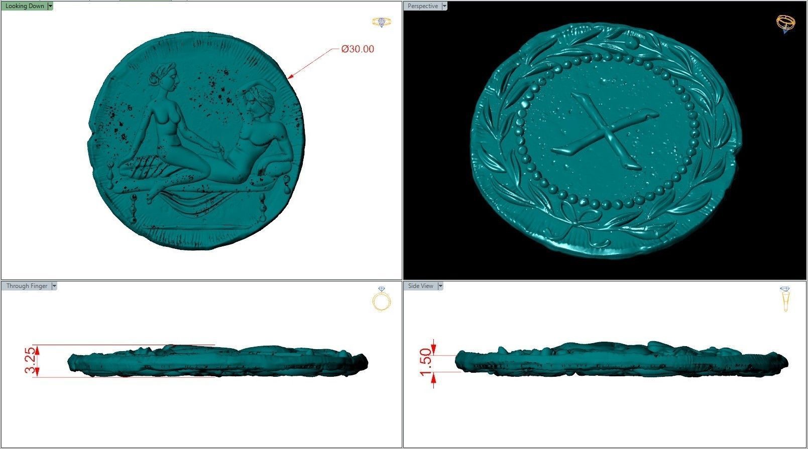 Spintria Rare Ancient Roman Token Antique Coin Number X 3D print model_6