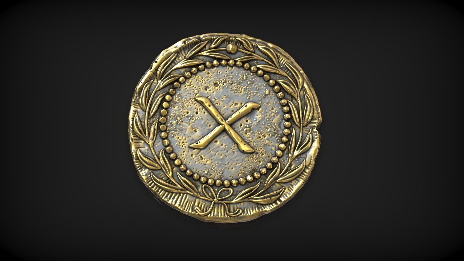 Spintria Rare Ancient Roman Token Antique Coin Number X 3D print model_1