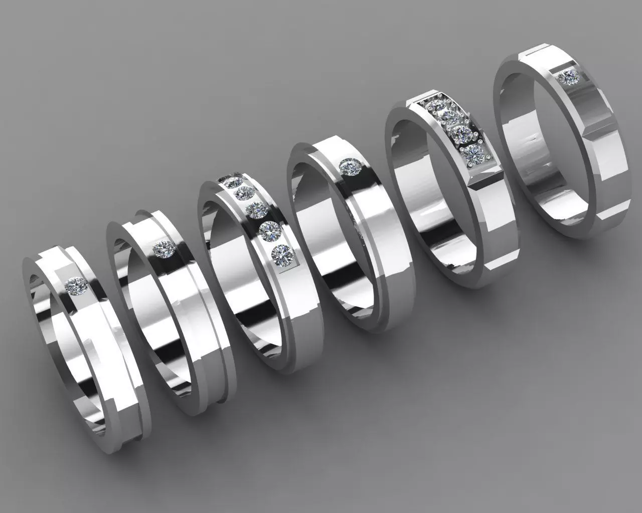Diamond rings 3D print model_0
