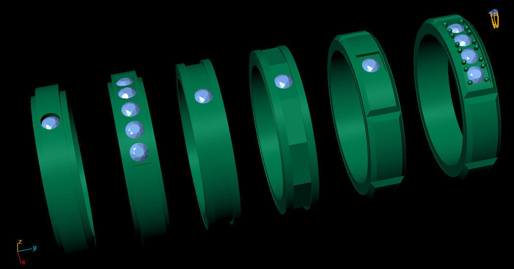 Diamond rings 3D print model_3