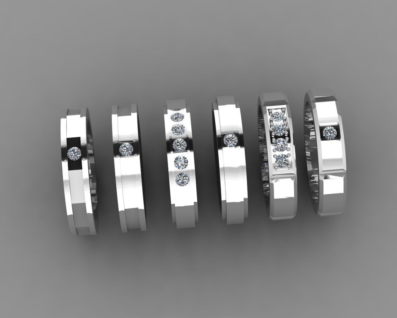 Diamond rings 3D print model_2