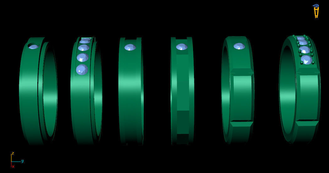 Diamond rings 3D print model_4