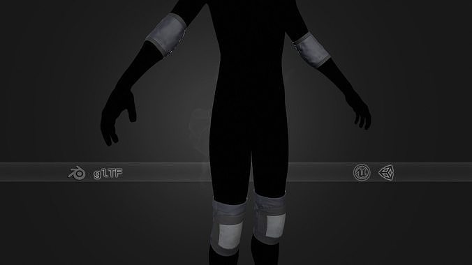 Blue Knee and Elbow Pads Low-poly 3D model