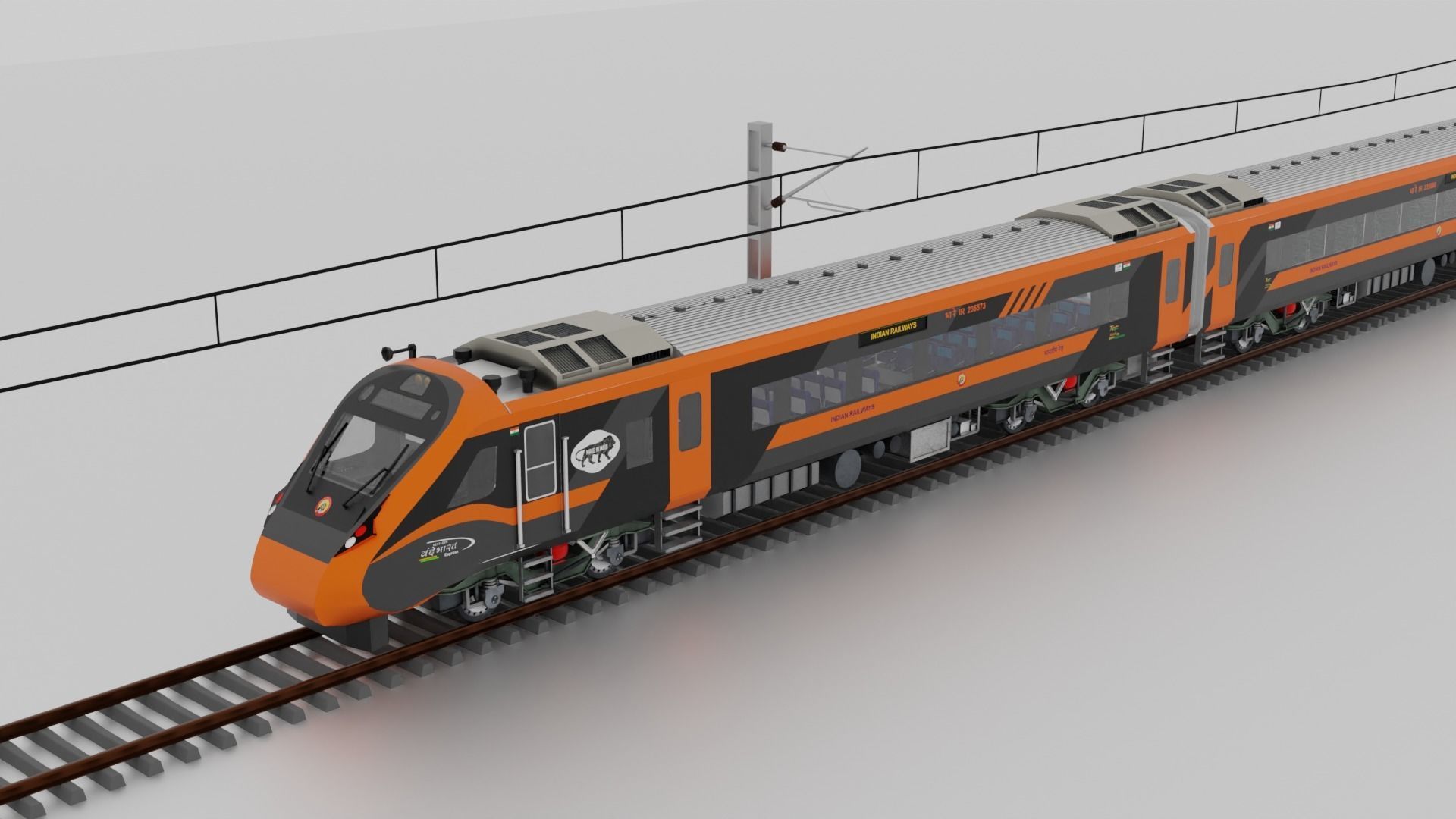 Train 18 Vande Bharat Express in Saffron Black Livery 3D model | CGTrader