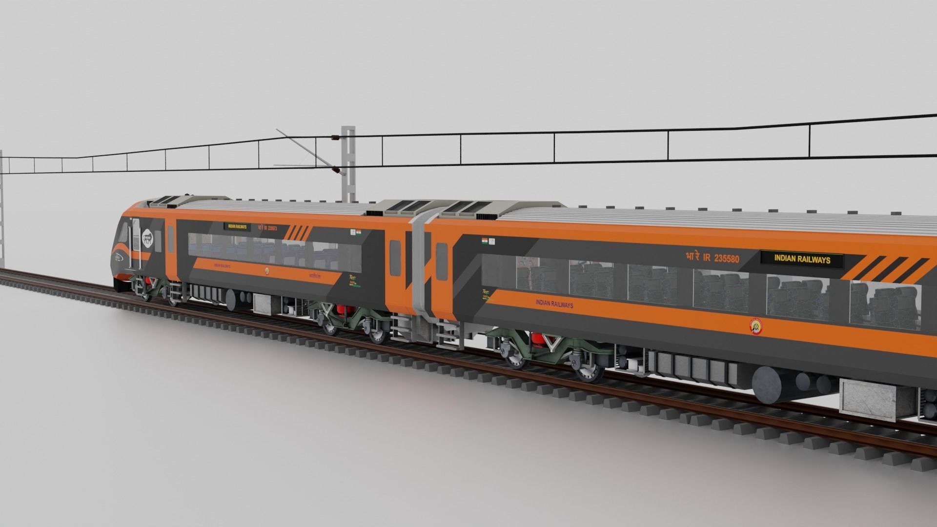 Train 18 Vande Bharat Express in Saffron Black Livery 3D model | CGTrader