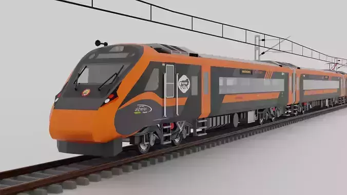 Train 18 Vande Bharat Express in Saffron Black Livery 3D model