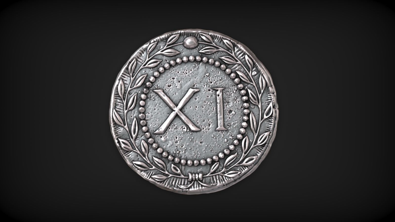 Spintria Rare Ancient Roman Token Antique Coin Number XI 3D print model_2