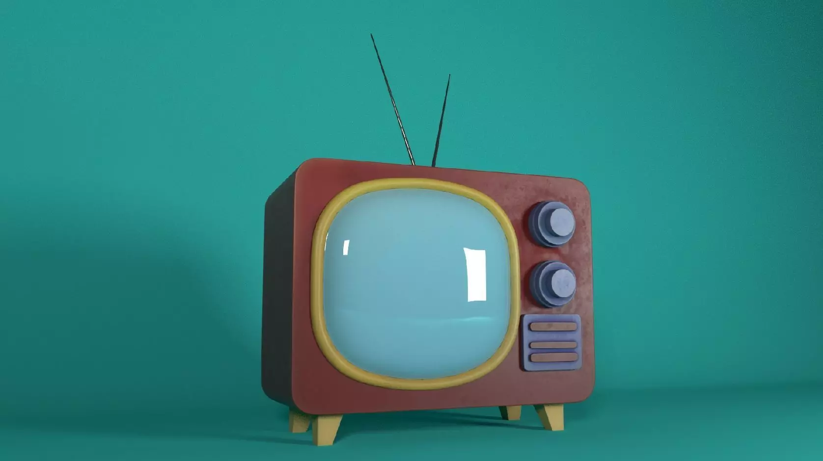 Cartoon TV 3D model_0