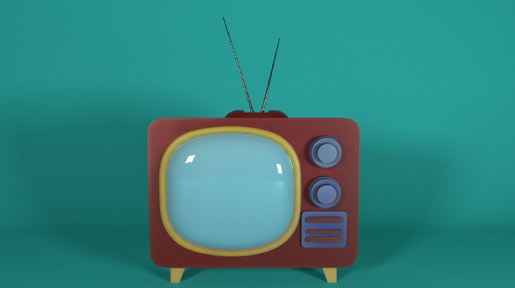 Cartoon TV 3D model_1