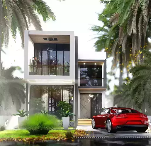 The Z house  villa 3D Model 3D model