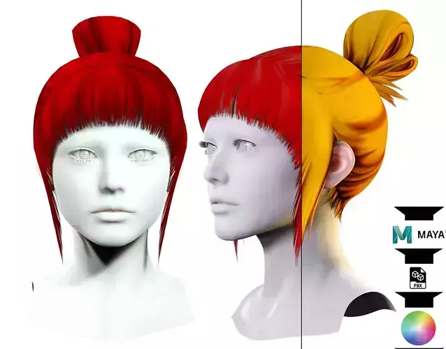 Female Hair - Bun style